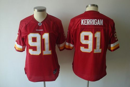 Redskins #91 Ryan Kerrigan Red Women's Team Color NFL Jersey